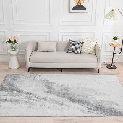 Kurzflor Teppich Hellgrau 120x170 cm Moderner Wohnzimmer Schlafzimmer