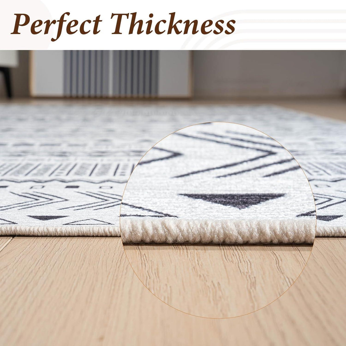 Modernes Outdoor Teppich 200x300 Schwarz Vintage-Optik Geometrischer