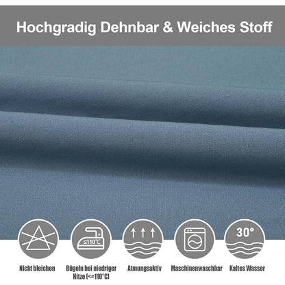 Stuhlhussen 4er Set Stretch – Graublau für Küche & Co.