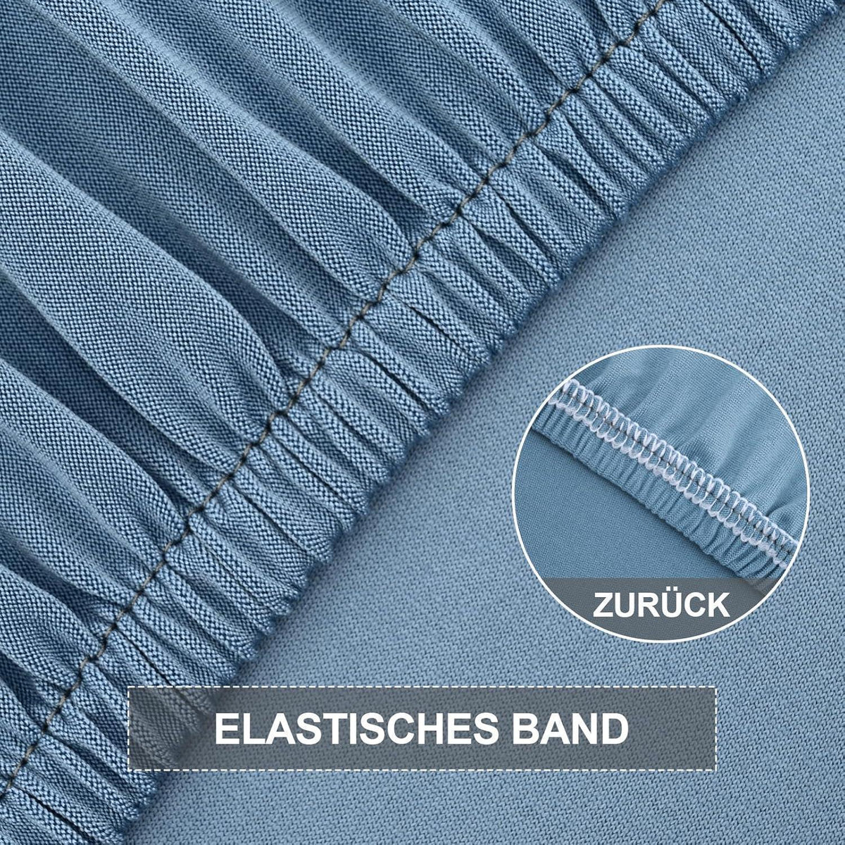 Stuhlhussen 4er Set Stretch – Graublau für Küche & Co.