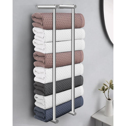 Edelstahl Handtuchhalter 75cm Silber Wandmontage Groß