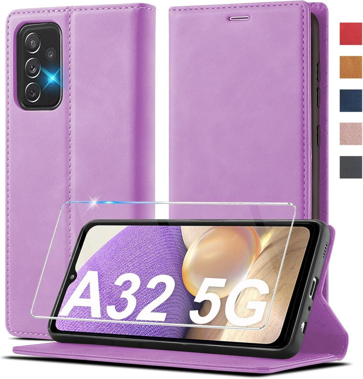 Samsung Galaxy A32 5G Handyhülle Leder Flip Wallet Schutzhülle Holster