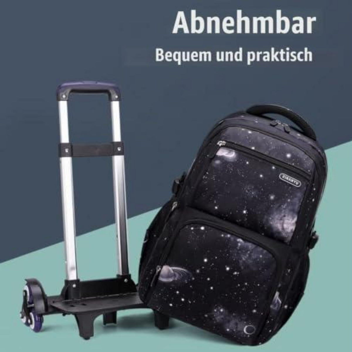 Schulrucksack Jungen Trolley Set mit Lunch Tasche & Federmäppchen Dunkelblau