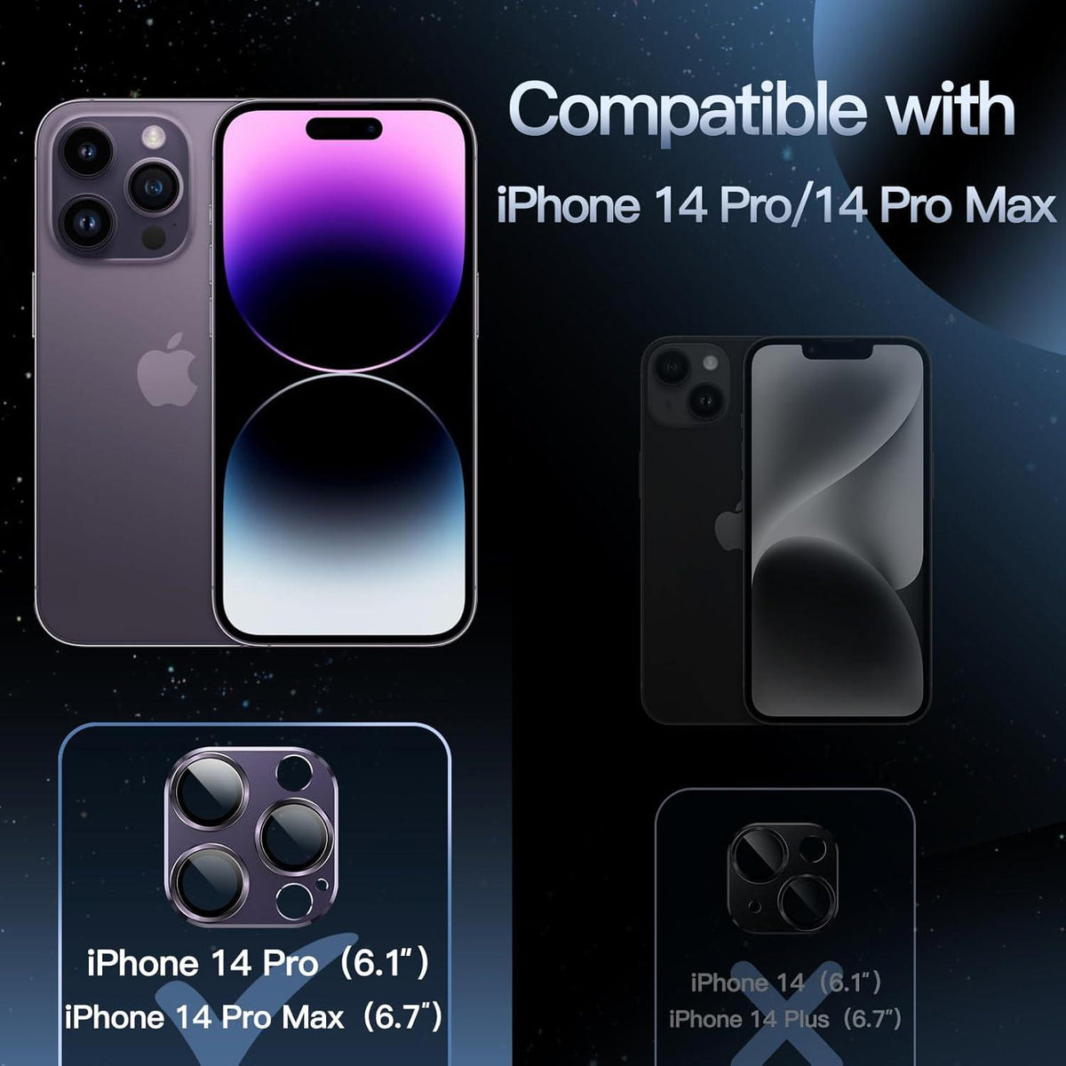 Kameraschutz für iPhone 14 Pro 6,1/6,7 Zoll, Vollabdeckung