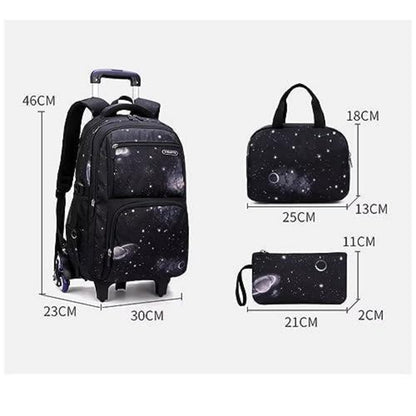 Schulrucksack Jungen Trolley Set mit Lunch Tasche & Federmäppchen Dunkelblau