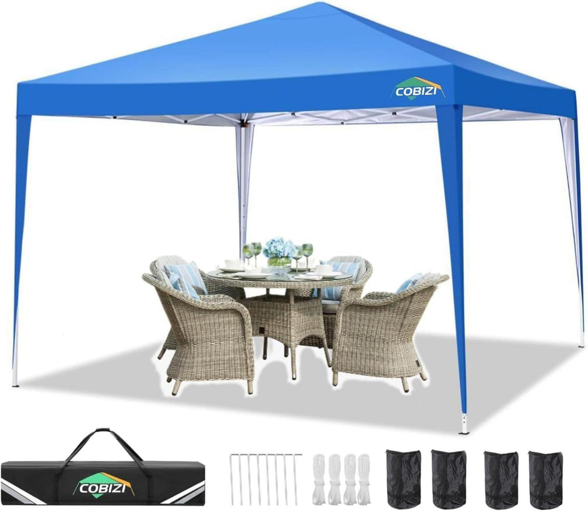 Pop-Up Pavillon 3x3m Wasserdicht UV-Schutz 50+ mit Sandsäcken