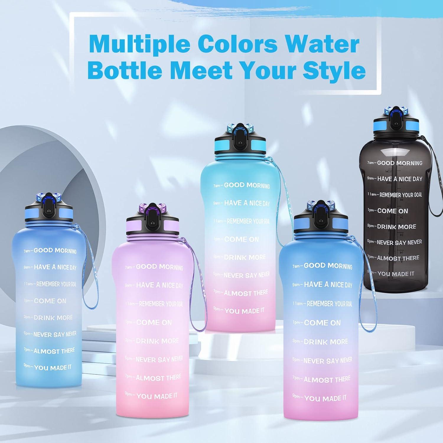 2L Trinkflasche Sport mit Strohhalm BPA-frei Groß Auto Wasserbehälter