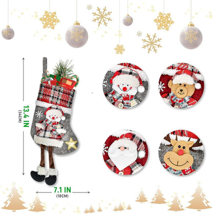 Weihnachtsstrumpf Set 4er-Pack Socken 34cm