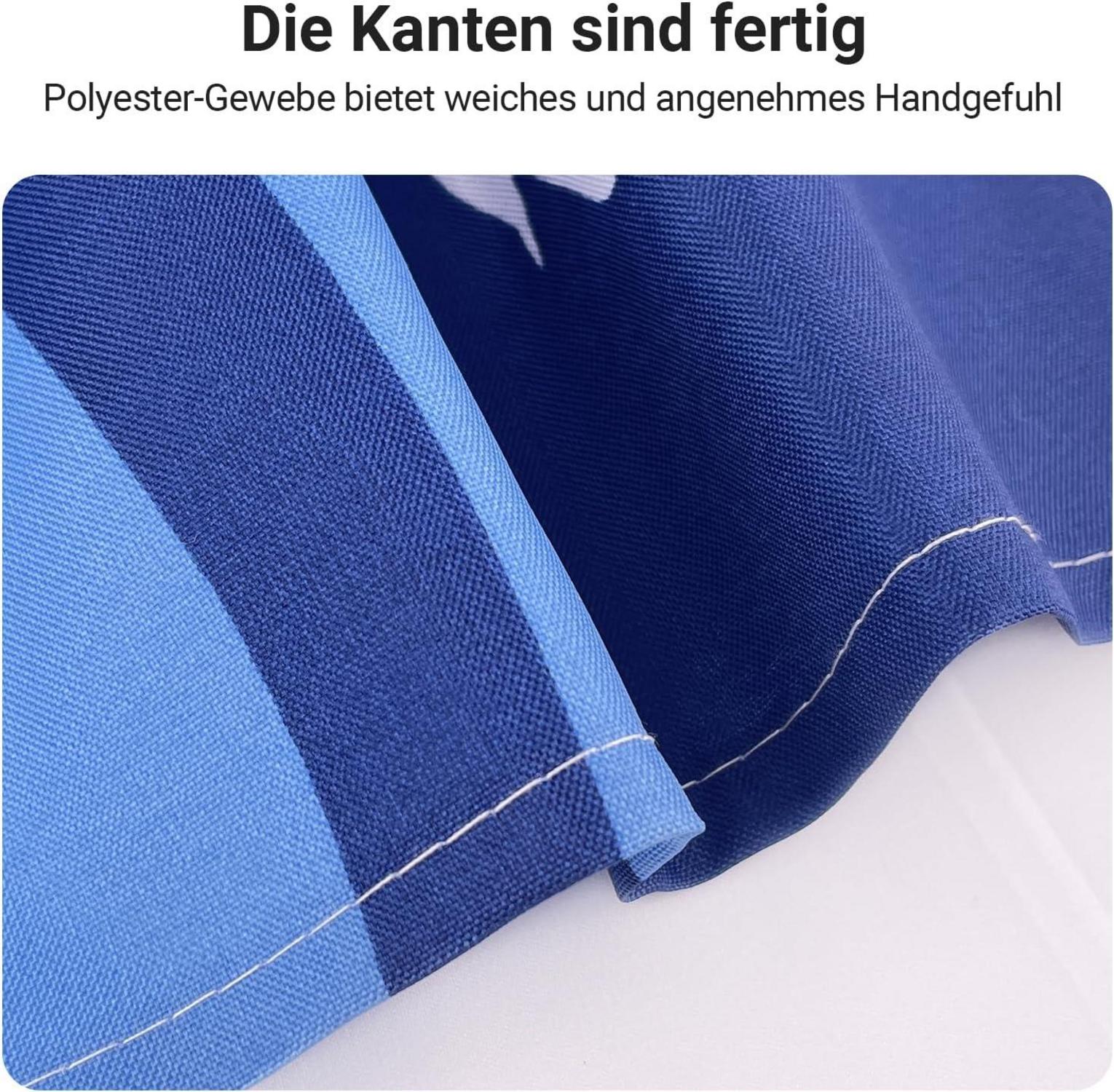 Lerores Duschvorhang Blaues Segel 200x200cm Antischimmel Textil, Waschbar, Ösen