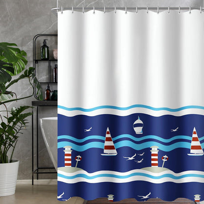 Duschvorhang Blaues Segel 240x200cm Antischimmel Textil