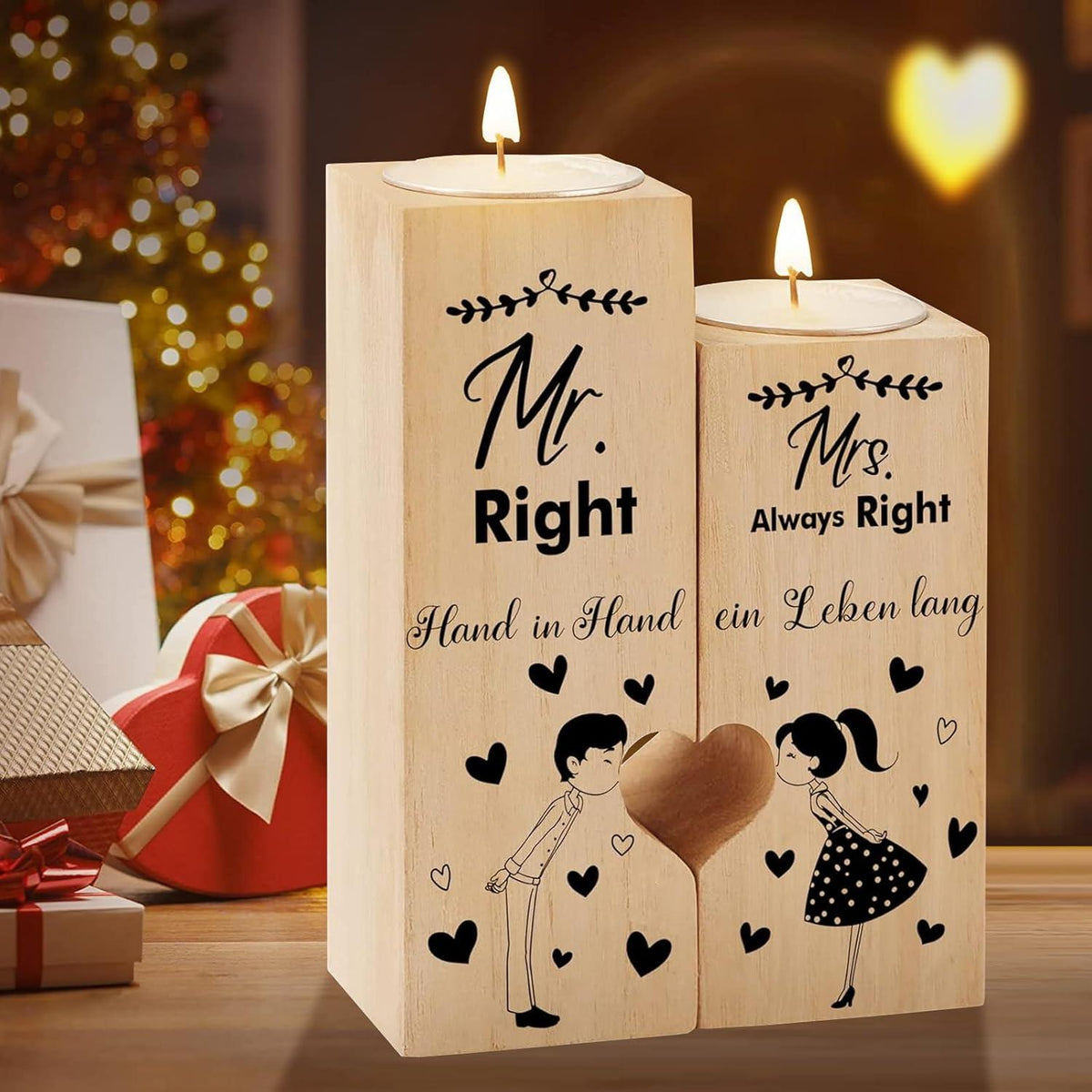 Herzförmiger Kerzenhalter Hochzeit Verlobungsgeschenk Liebe