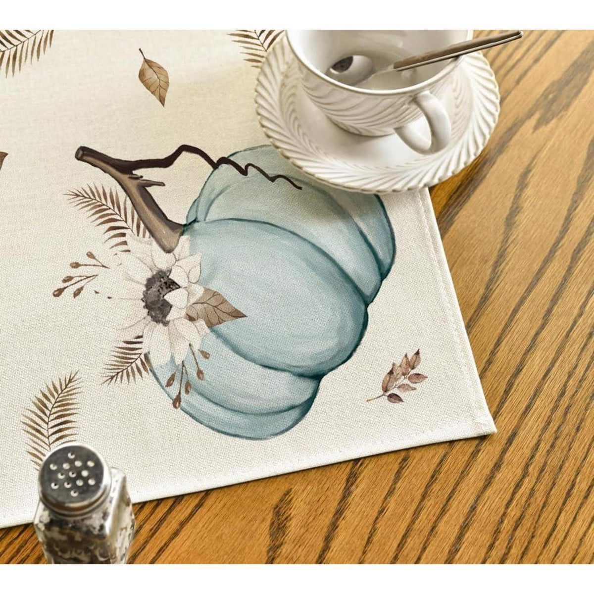 Tischdecke Herbst Muster Blau 85x85 cm Quadratisch