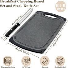 Frühstücksbrettchen Set mit Steakmessern 6er Kunststoff BPA