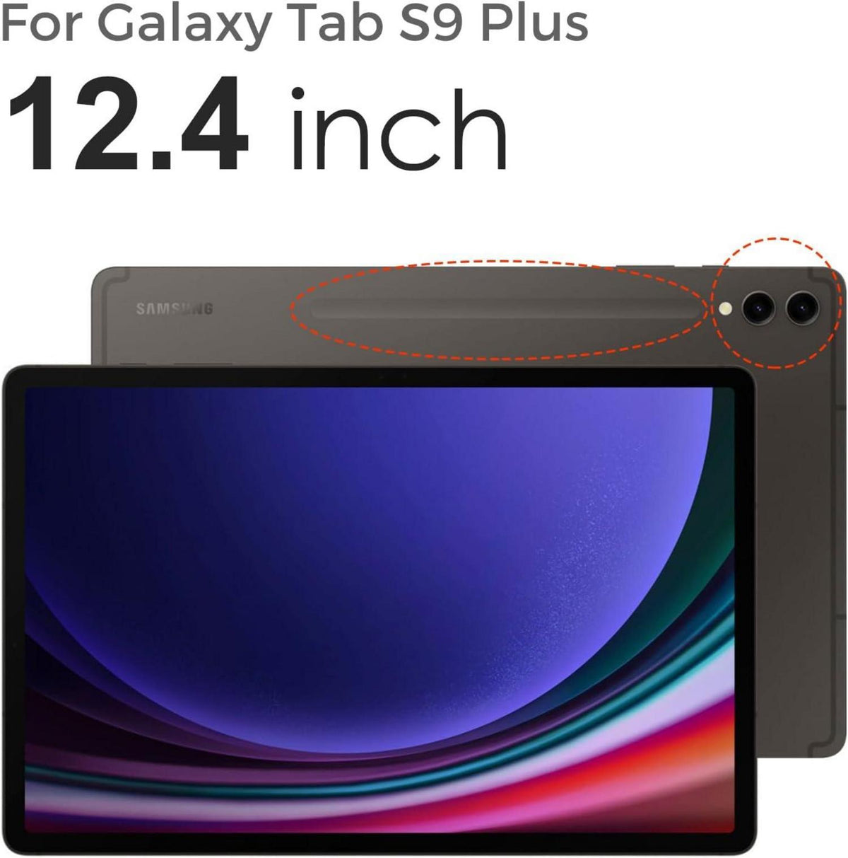 Samsung Galaxy Tab S9 Plus 12,4 Zoll Hülle Schwarz Magnet