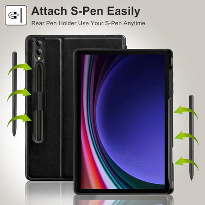 Samsung Galaxy Tab S9 Plus Hülle 12,4 Zoll 2023 Schwarz Anti-Rutsch Stand Schutzhülle auto Schlaf/Wach