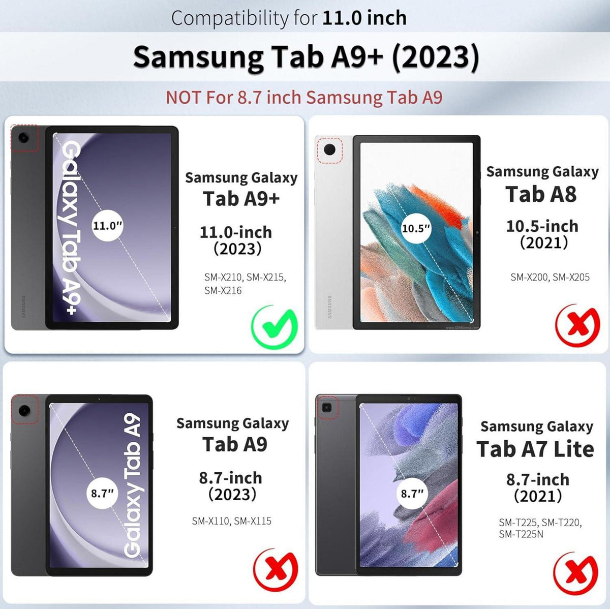 EasyAcc Samsung Galaxy Tab A9+ Plus 11 Zoll 2023 Schutzhülle