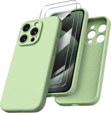 Flüssige Silikonhülle für iPhone 15 Pro mit Kameraschutz und 2