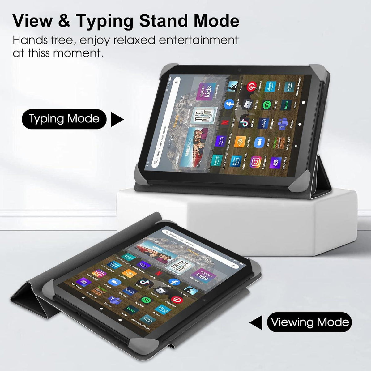 HoYiXi Universal Hülle 7-8 Zoll Tablet Schwarz Magnetisch