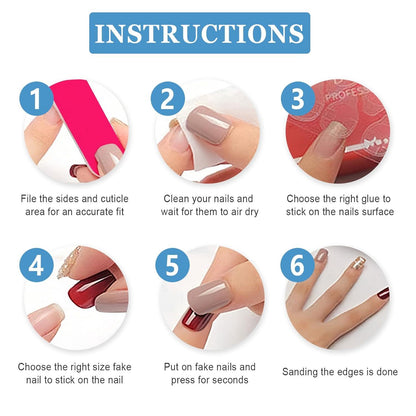 24 Stück Nägel Weinrot Glänzend Kurz Acryl Full Cover Press on Nails