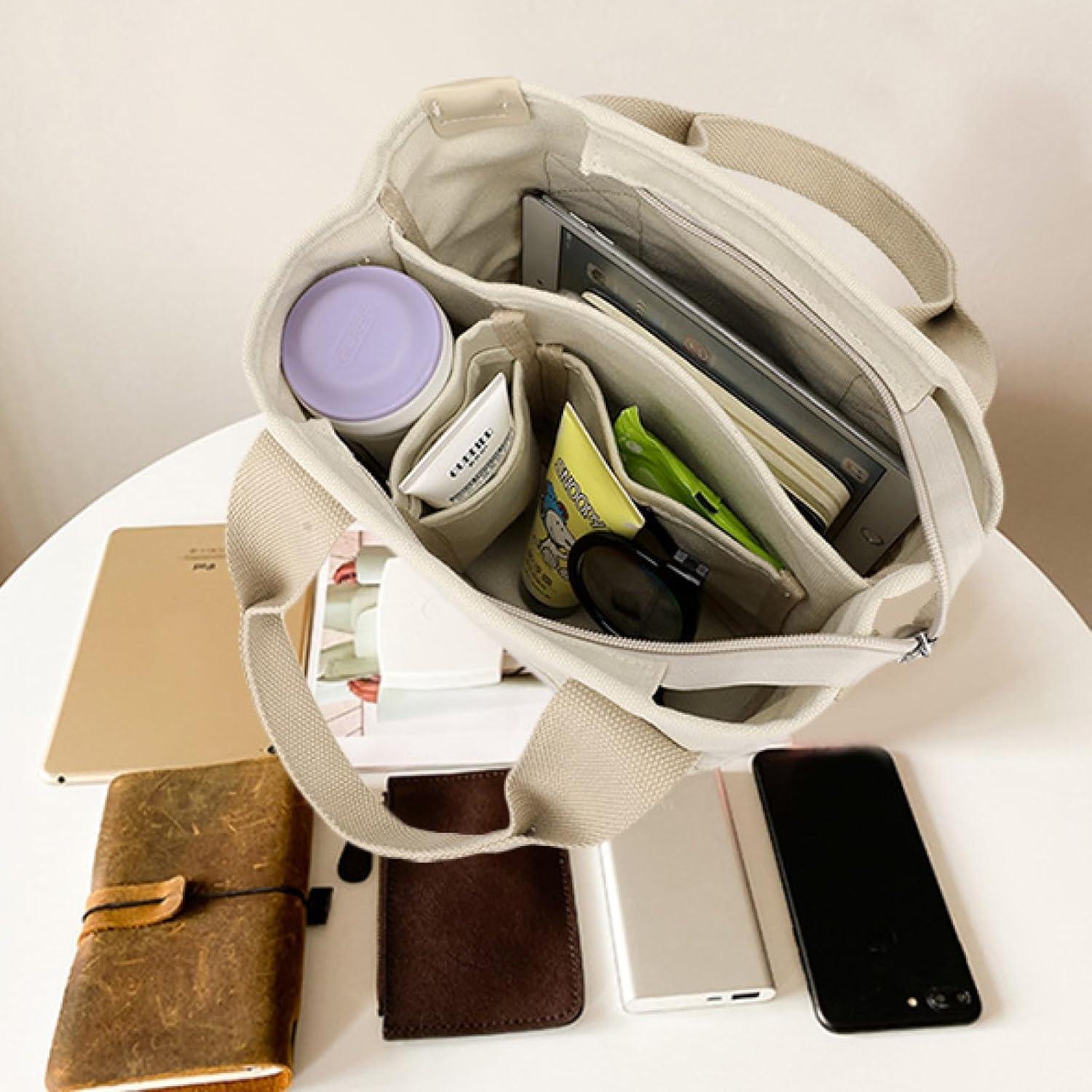 Canvas Handtasche Damen Umhängetasche Schultertasche Reißverschluss