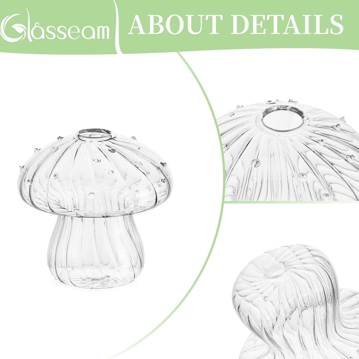 Mini Pilz Vasen Set Glas Klar 10er Blumen Deko Tischdeko