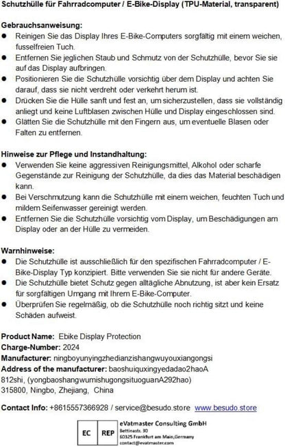 Besudo Schutzhülle für Bosch Kiox 300 & LED Remote - Kratzschutz BHU3600 BRC3600