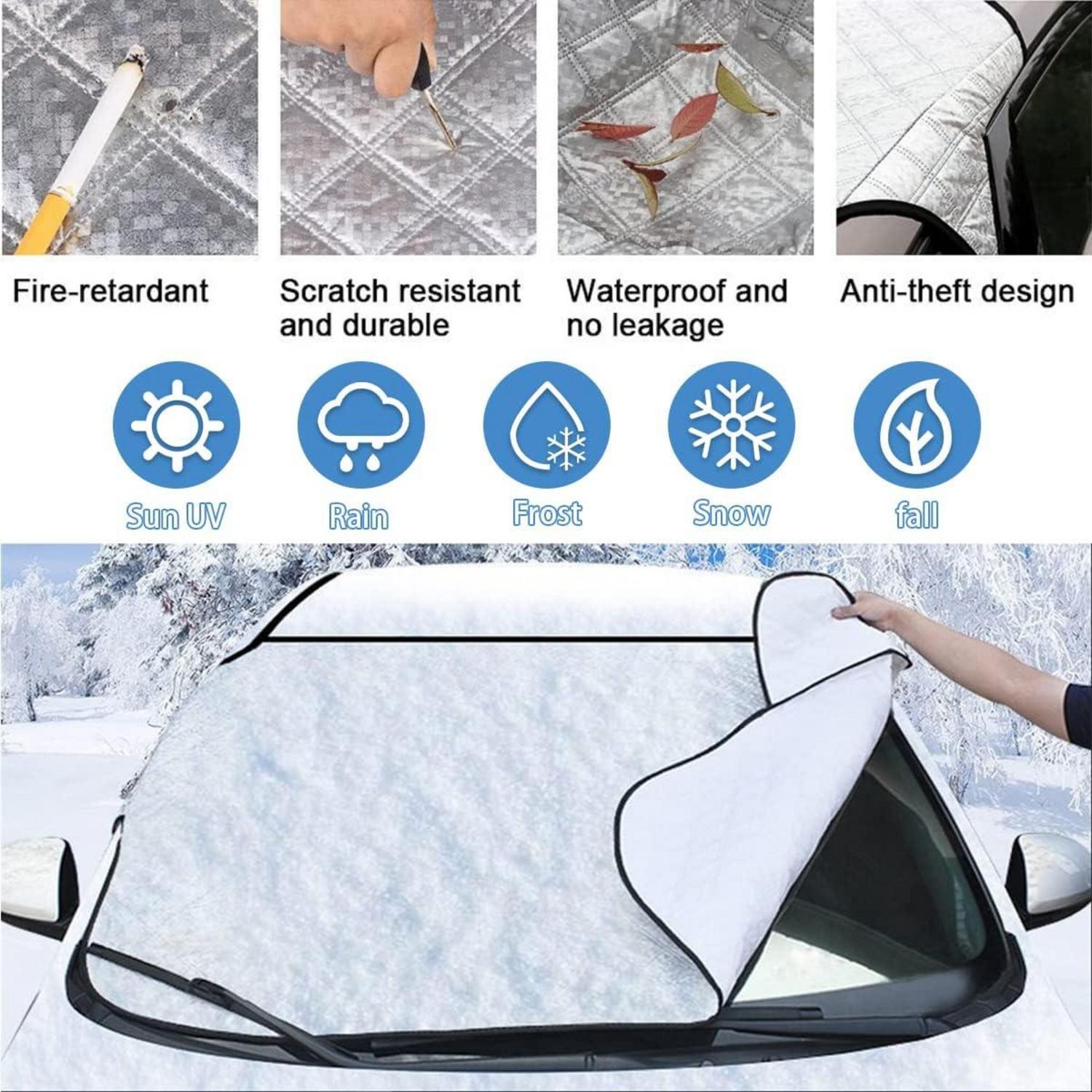 Auto Windschutzscheibenabdeckung Schnee Frost UV-Schutz wasserabweisend Größe L 145 x 100cm