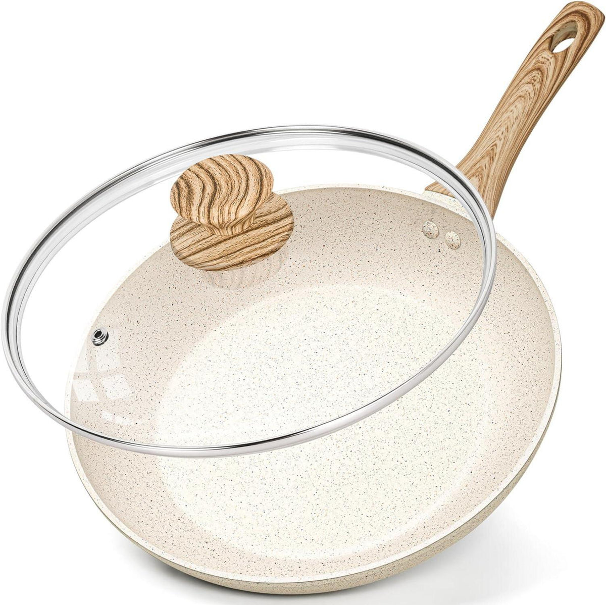 Antihaft-Pfanne mit Deckel 30cm aus Steinpfannen & Induktion