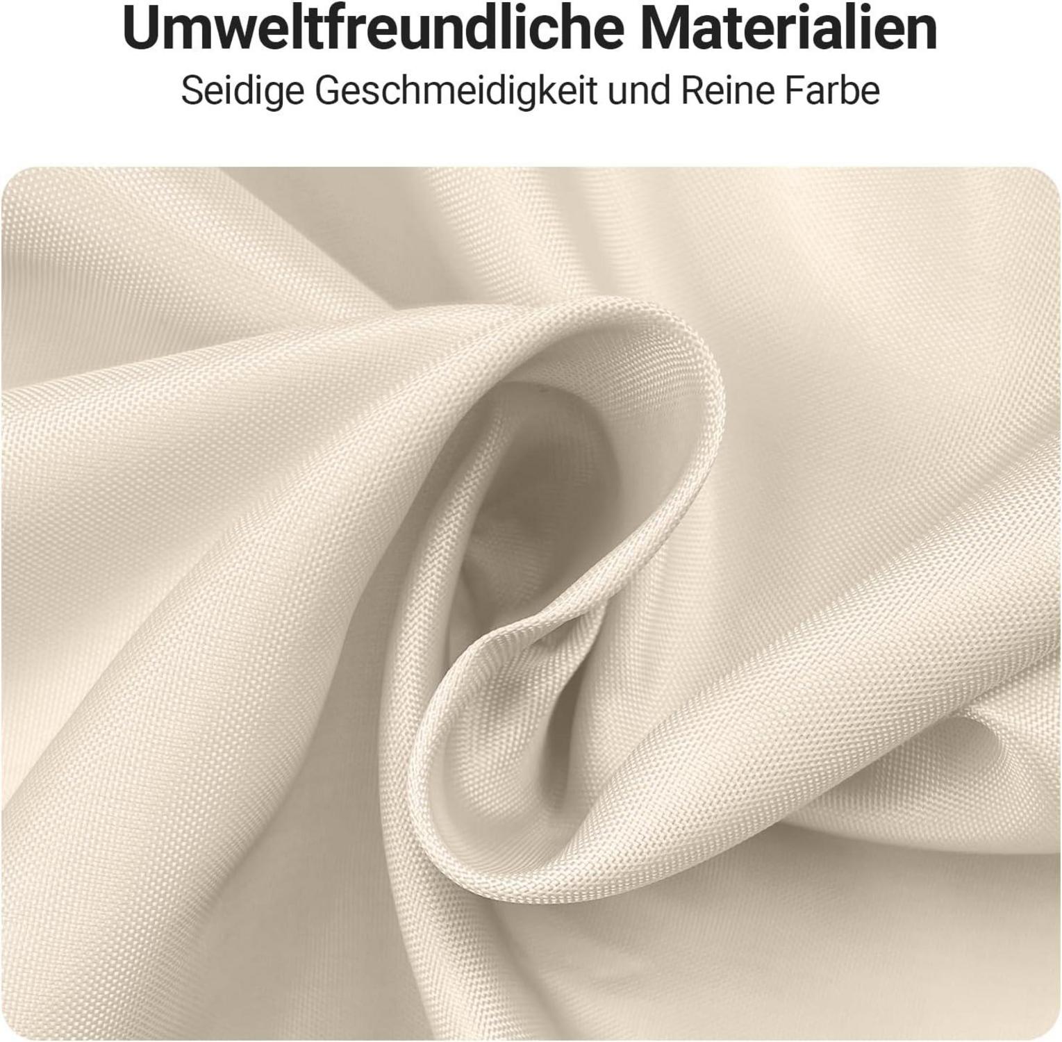 Duschvorhang 180x160cm Beige Polyester Stoff Antischimmel Wasserabweisend Waschbar