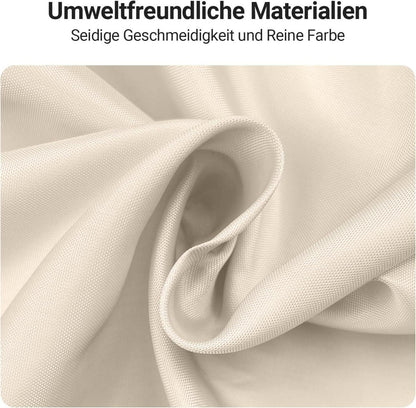 Duschvorhang 180x160cm Beige Polyester Stoff Antischimmel Wasserabweisend Waschbar