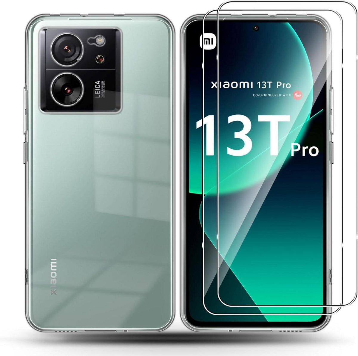 Transparente Hülle mit Screen Schutzfolie für Xiaomi 13T / 13T Pro 5G