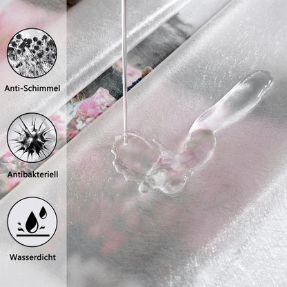 Duschvorhang 120x180 Weiß Transparent mit 3 Gewicht Magnete