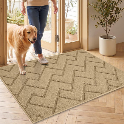 Fußmatte Innen Außen Waschbar – Rutschfest & Saugfähig, 60x90cm Beige