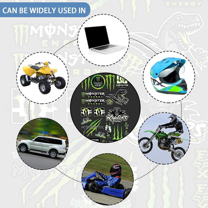Motorrad Aufkleber Set – Racing & Motocross Design Grün