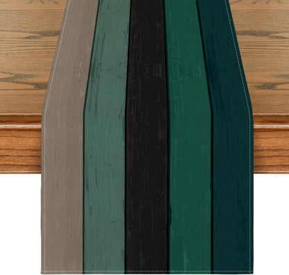 Grüner Holz Tischläufer Herbst Dekoration 40x140 cm