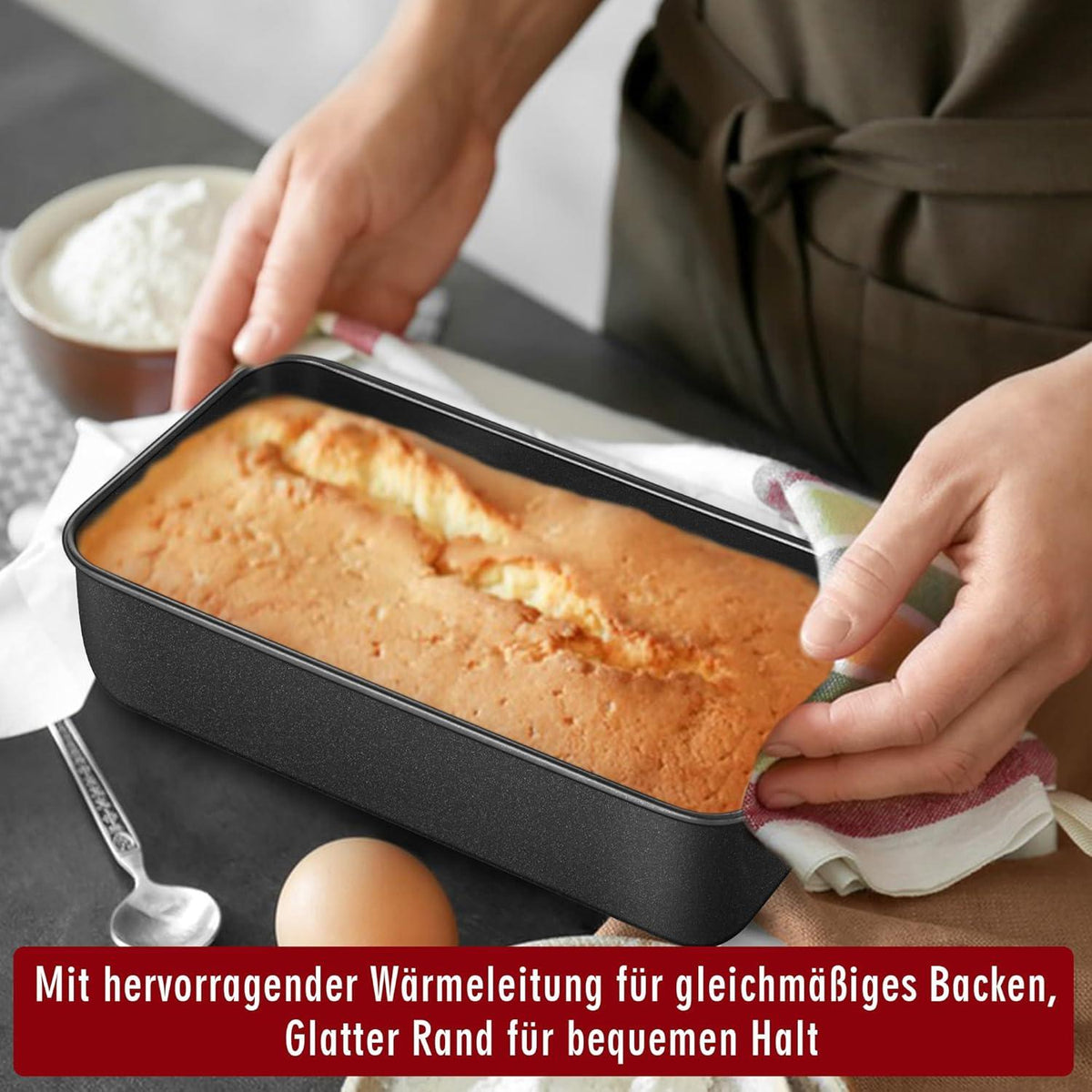 Brotbackform Edelstahl Rechteckig Antihaft 23,4x12,6x6,4 cm Leicht zu