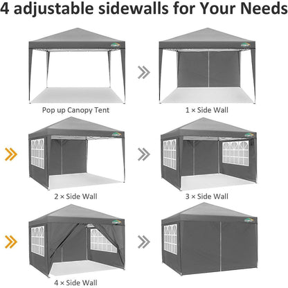 3x3m Faltpavillon wasserdicht mit Seitenwänden & Zubehör