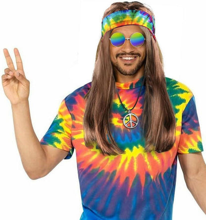 Hippie Kostüm Set Accessoires 80er 90er Jahre Karneval Fasching