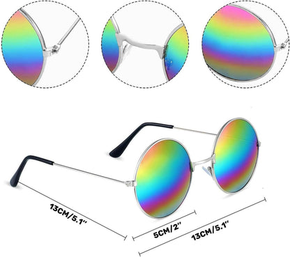 Hippie Kostüm Damen Herren Perücke Sonnenbrille Peace Halskette Batik