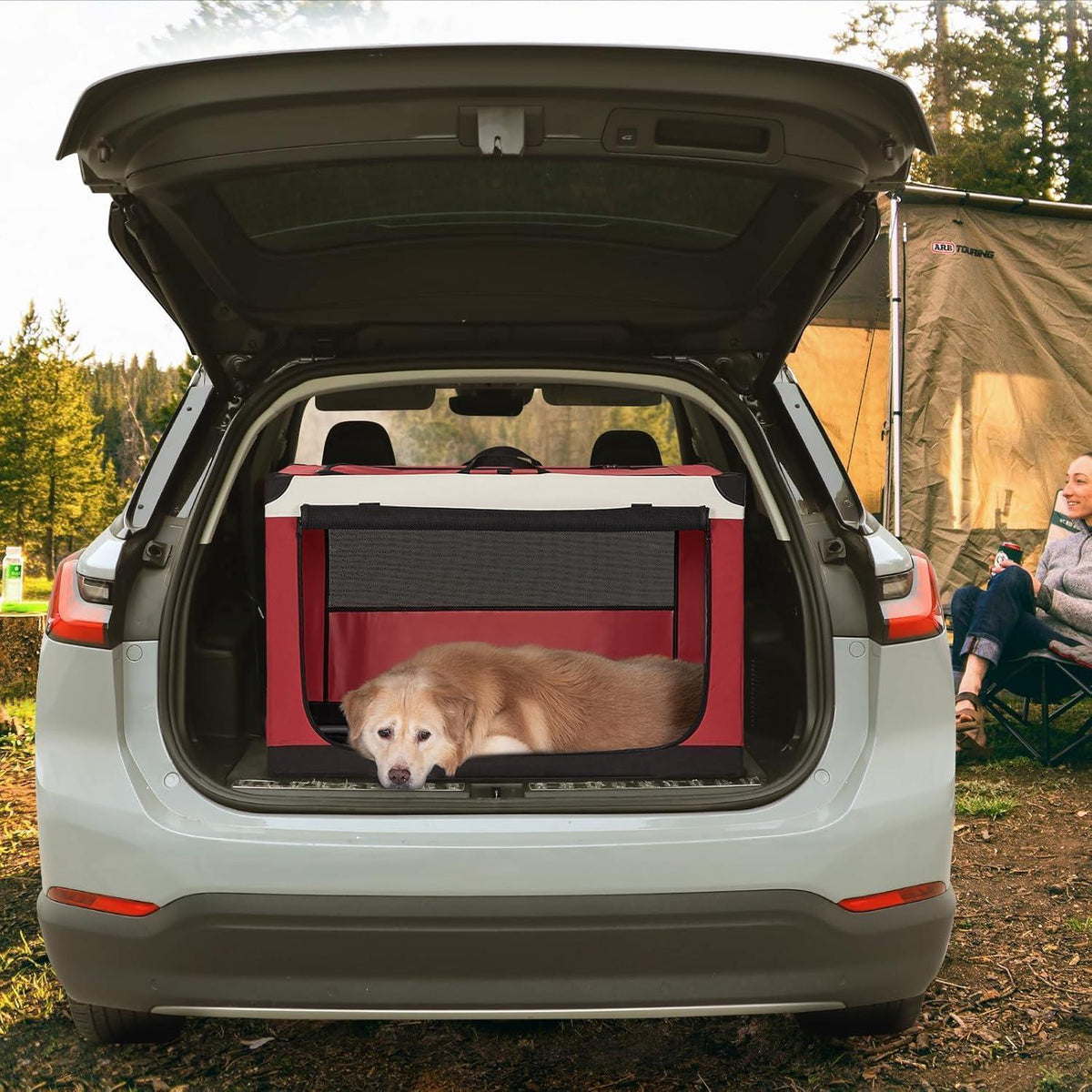 Faltbare Hundebox mit Stoffbezug – Sicher & Komfortabel für Reisen