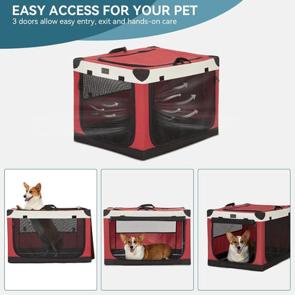 Faltbare Hundebox mit 3 Türen – Komfortabel & Sicher für Reisen