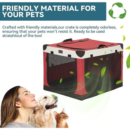 Faltbare Hundebox mit 3 Türen – Komfortabel & Sicher für Reisen