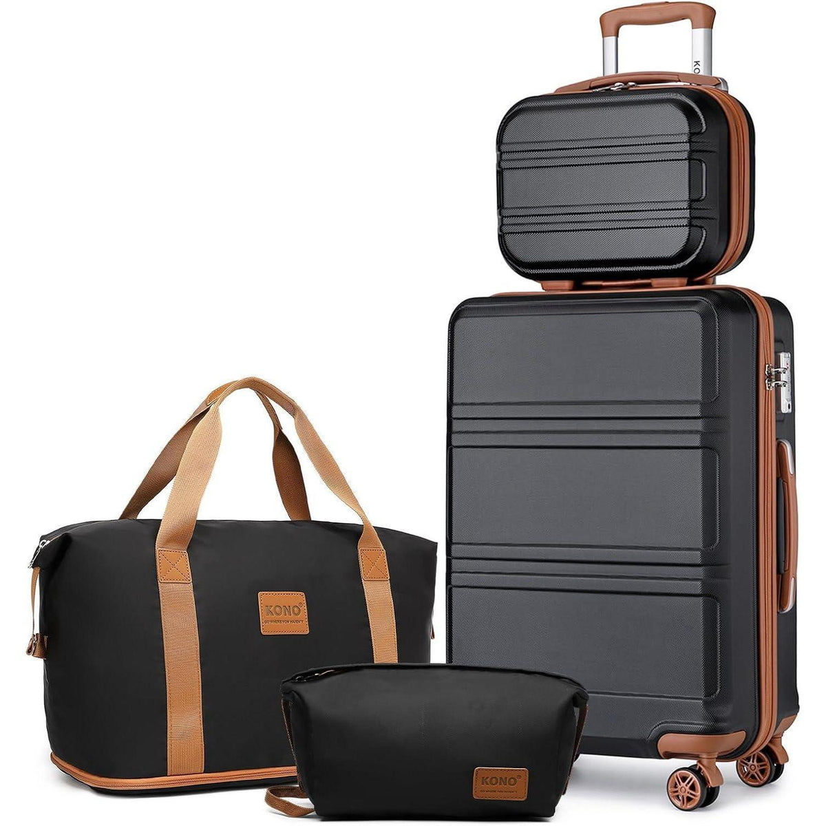 4-teiliges Reisekoffer Set mit TSA-Schloss, 55cm Handgepäck