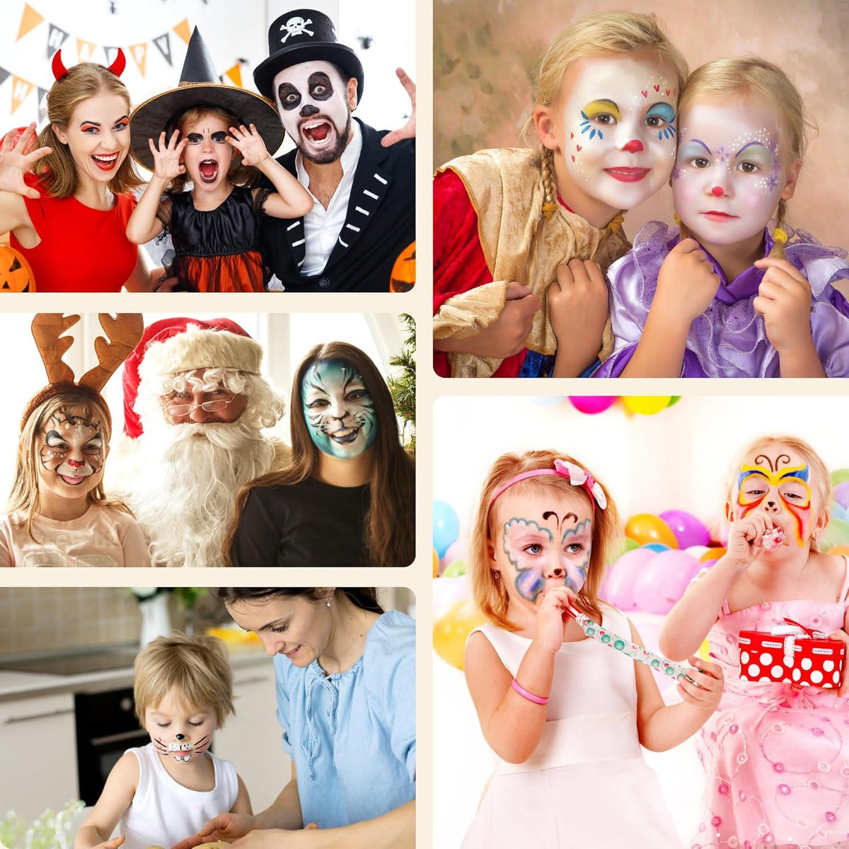 16 Farben Kinderschminke Set Fasching Halloween Schminkstifte