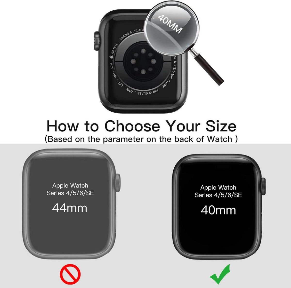Schutzhülle Displayschutz Apple Watch SE Series 6 5 4 40mm Silber