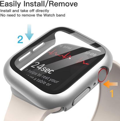 JETech Apple Watch SE Series 6 5 4 40mm Schutzhülle Displayschutz Silber