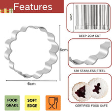 8pcs Christmas Linzer Cookie Cutters Stainless Steel Baking