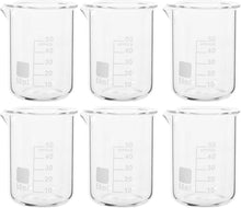 Laborglas Messbecher Set 6-teilig Chemie Laborbedarf 50ml Experiment