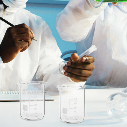 ULTECHNOVO 6 Stück Laborbecher Glas Set 50ml Chemie