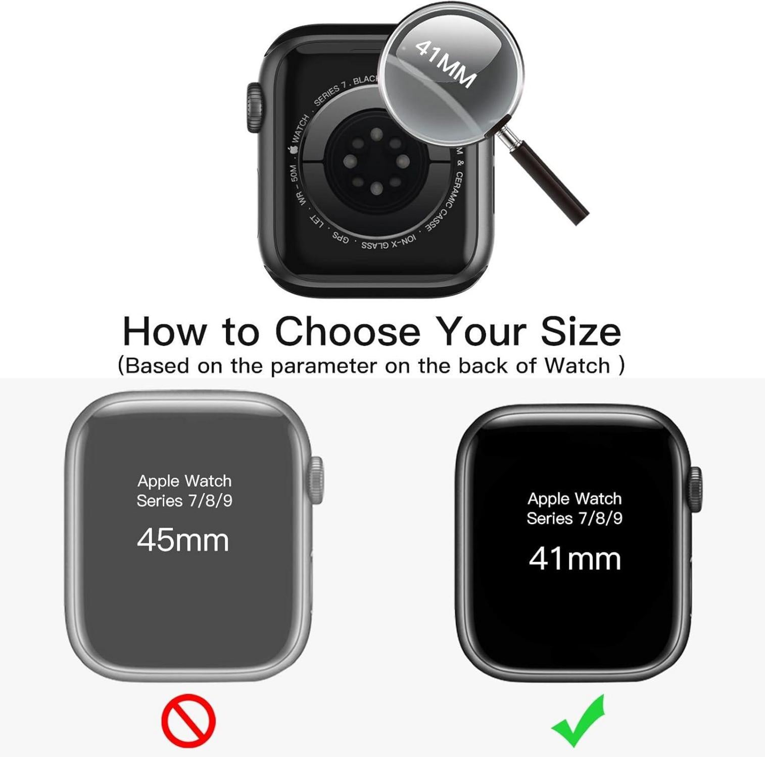 Displayschutz Hülle für Apple Watch Series 9 8 7 41mm 2er Pack